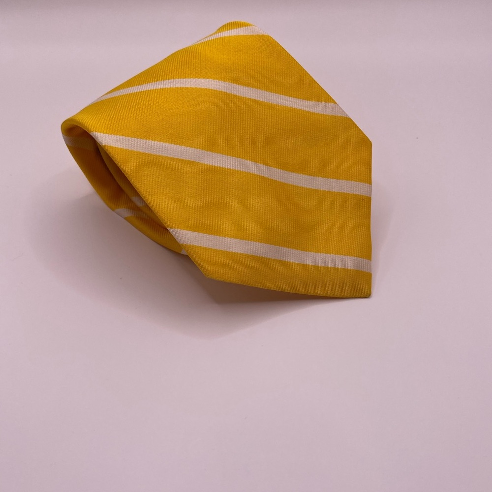 Brooks Brothers Vibrant Yellow Diagonal Striped Tie